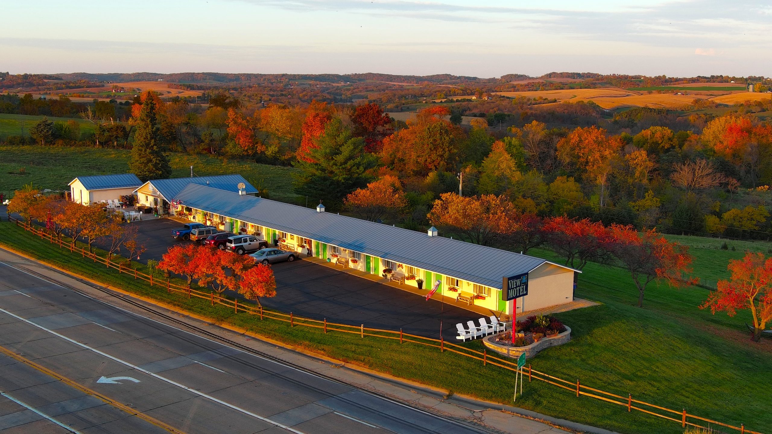 The View Motel with aerial view